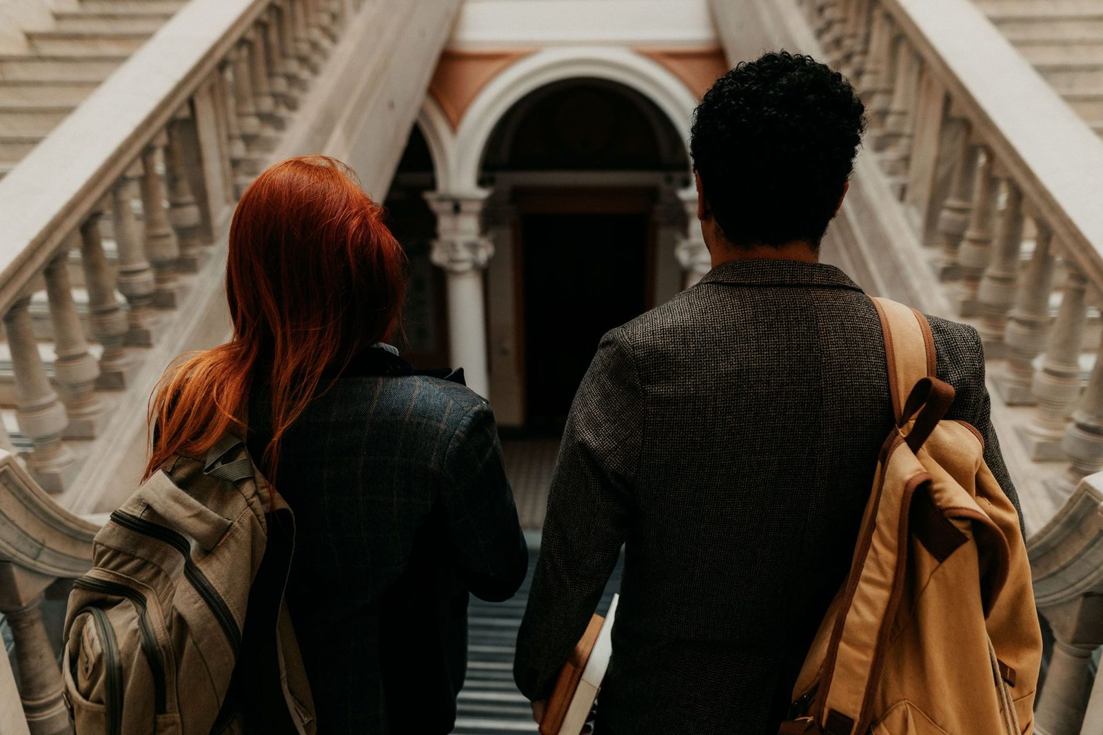 Students walking on a selective university campus