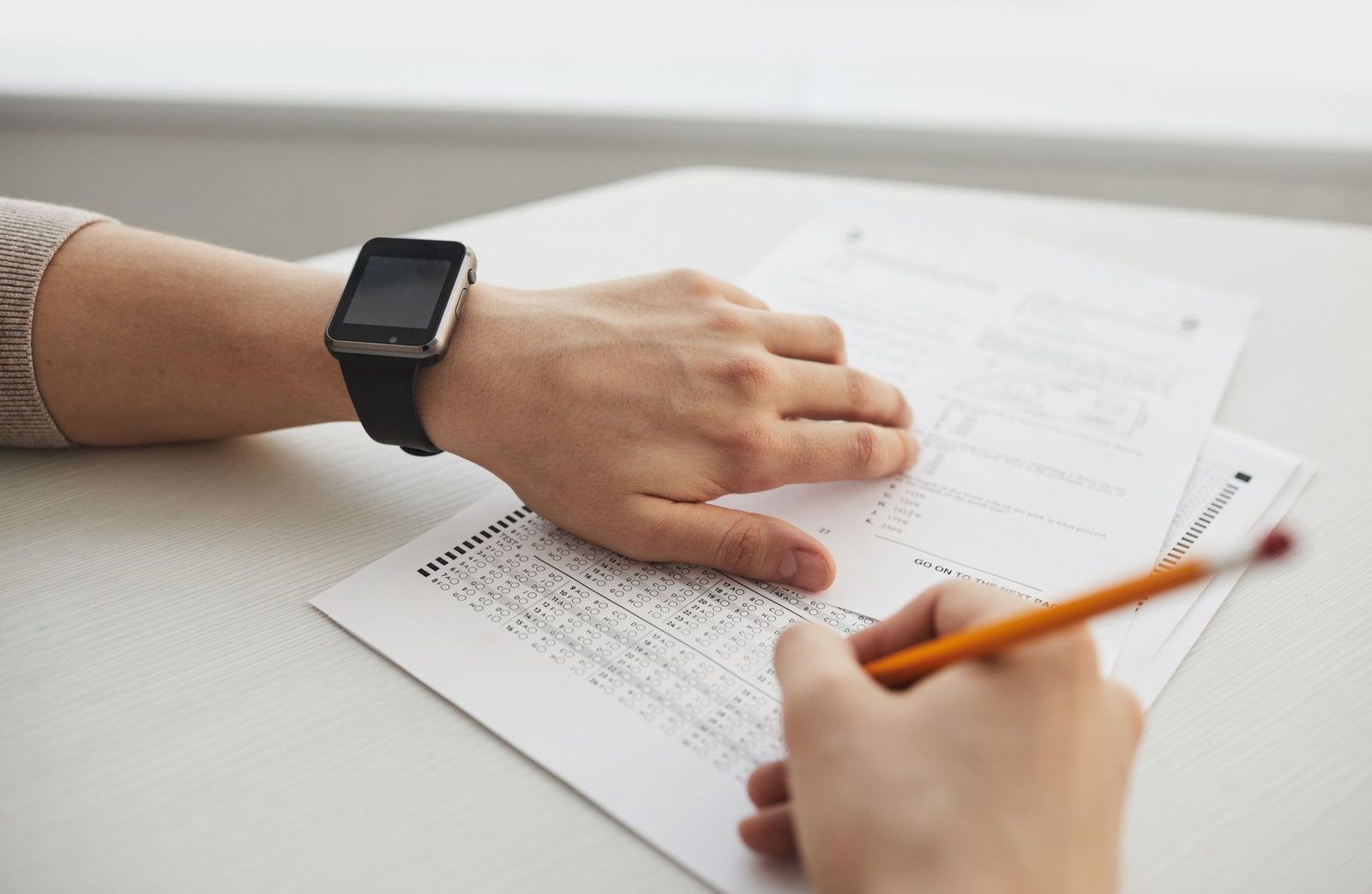 Student taking a timed practice test on a laptop